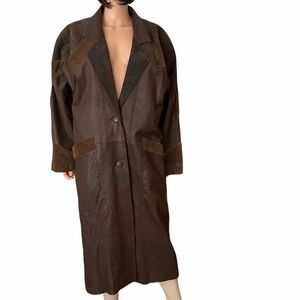 Vintage Leather Limited long leather and suede coat
